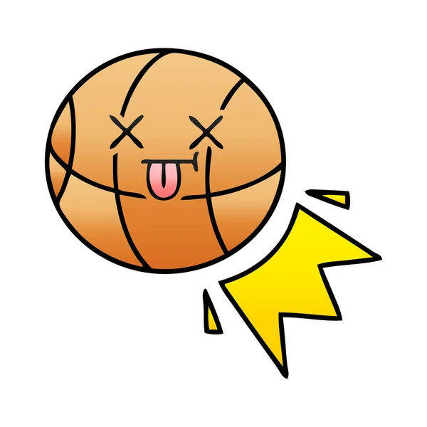 Gradient Schattierte Karikatur Eines Basketballs — Stockvektor