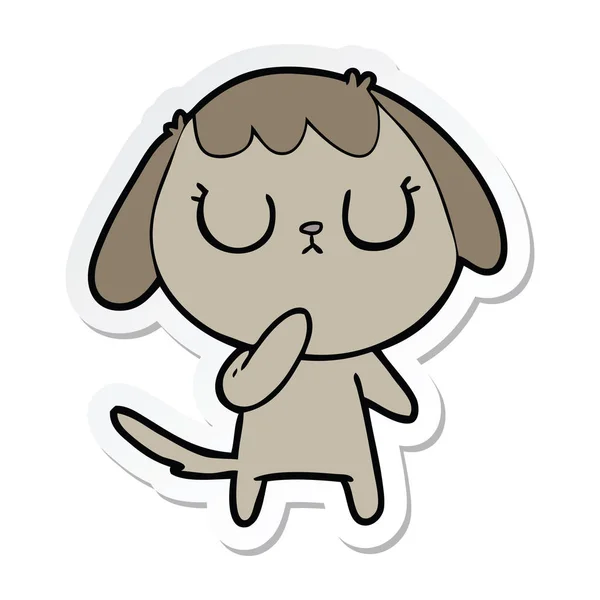 Pegatina de un lindo perro de dibujos animados — Vector de stock