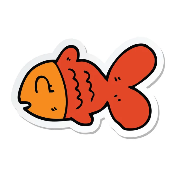 Etiket bir çizgi film balık — Stok Vektör