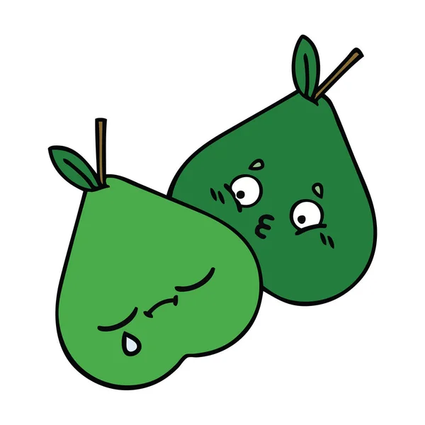 Cute cartoon pears — Stock Vector