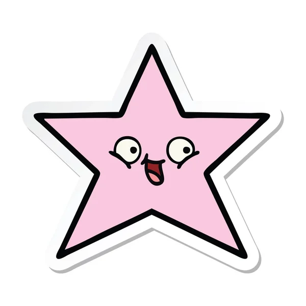 Sevimli çizgi yıldız balık etiket — Stok Vektör