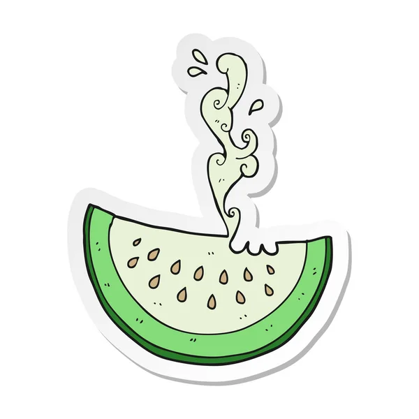 Pegatina de una rebanada de melón de dibujos animados — Archivo Imágenes Vectoriales