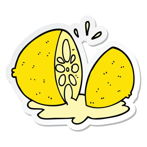 Aufkleber Einer Geschnittenen Zitrone — Stockvektor