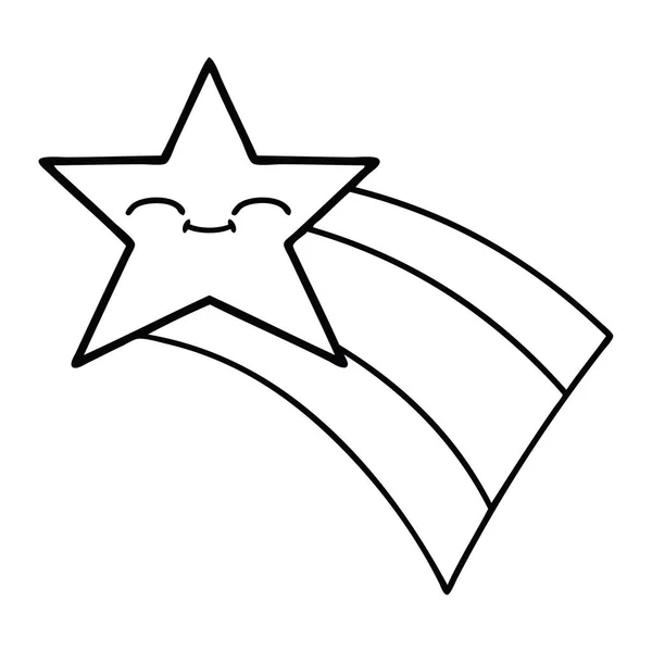 Kreslení čar kreslených Střelba Duhová hvězda — Stockový vektor