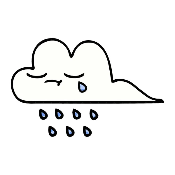 Komiks stylu cartoon chmura deszcz — Wektor stockowy