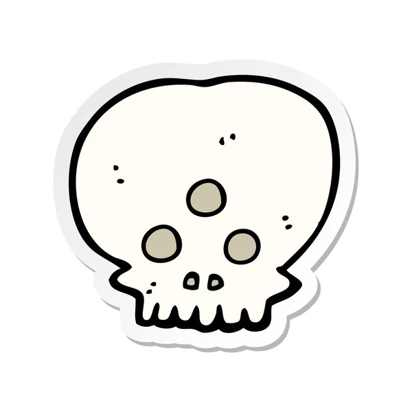 Sticker of a cartoon mystic skull — Stock Vector