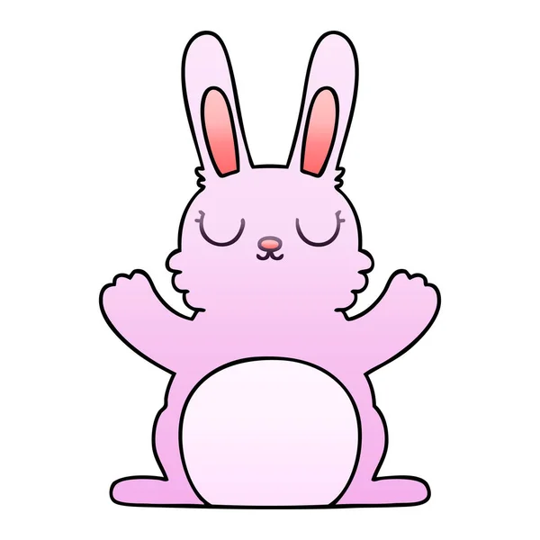 Bizarre dégradé ombragé dessin animé lapin — Image vectorielle