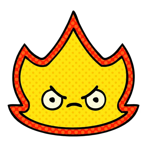 Historieta Estilo Cómic Una Llama Fuego — Vector de stock