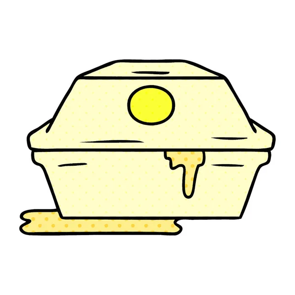 Cartoon doodle di un contenitore di hamburger fast food — Vettoriale Stock