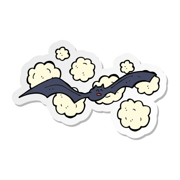 Sticker Cartoon Spooky Bat — Stock Vector