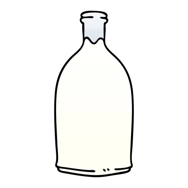 Eigenzinnige gradient grijs cartoon melk fles — Stockvector