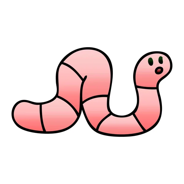 Quirky gradient shaded cartoon worm — Stock Vector