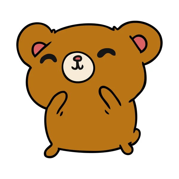 Kreskówka Ilustracja Kawaii Słodkie Happy Bear — Wektor stockowy