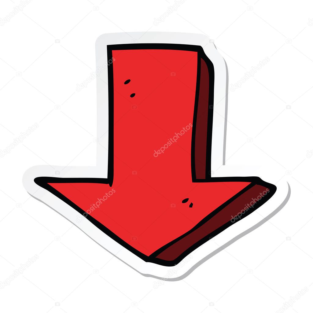 Vettoriale stockAdesivo di un cartone animato freccia che punta di  ©lineartestpilot #248263648, image size:1024x1024