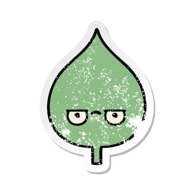 sevimli çizgi ekspresiyon yaprak sıkıntılı etiket