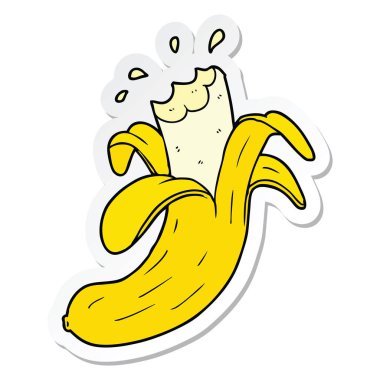 çizgi film ısırıldı Muz Sticker