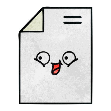 bir yaprak kağıda Retro grunge doku karikatür 