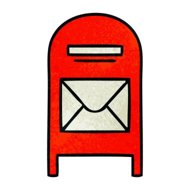 Retro grunge doku karikatür posta kutusu