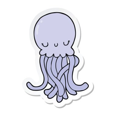 sevimli çizgi Deniz anası etiketi