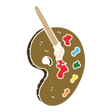 ilginç çizgi film sanat pallette el çekilmiş