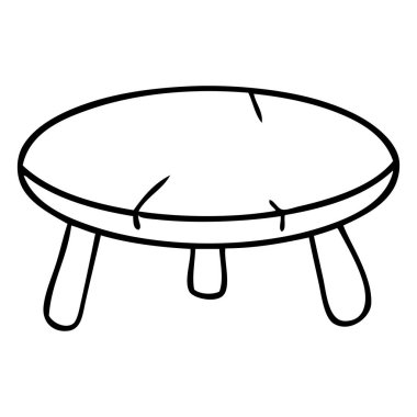 el çizim için çizilmiş doodle, ahşap bir tabure