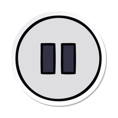 sevimli çizgi Duraklat düğmesi etiketi