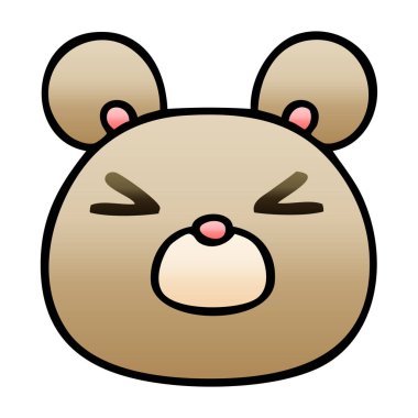 ilginç degrade gölgeli karikatür ayı yüz