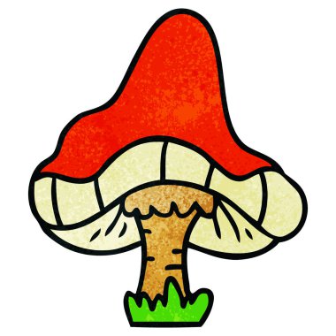 dokulu karikatür doodle tek bir mantar