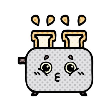 çizgi roman tarzı karikatür bir ekmek kızartma makinesi