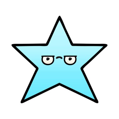 Degrade gölgeli çizgi film yıldız balık