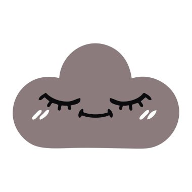 bir fırtına bulutu, düz renk retro çizgi film