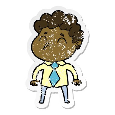 surat asmayı bir çizgi film adamın sıkıntılı etiket