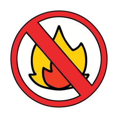 yok yangın sevimli çizgi işareti izin