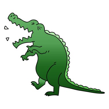 Degrade gölgeli ilginç karikatür timsah