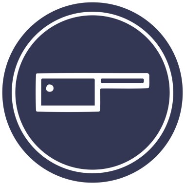 et kasap satırı dairesel simgesi simgesi