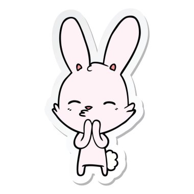 bir meraklı bunny çizgi etiket