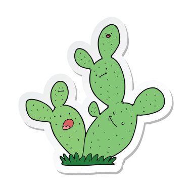 etiket bir karikatür kaktüs