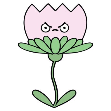 sevimli çizgi çiçek