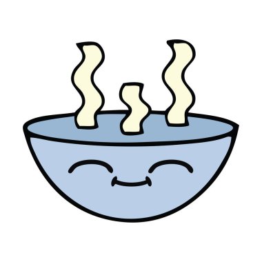 sevimli çizgi tas sıcak çorba