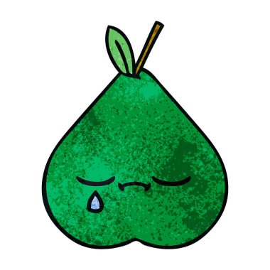 Retro grunge doku karikatür bir armut