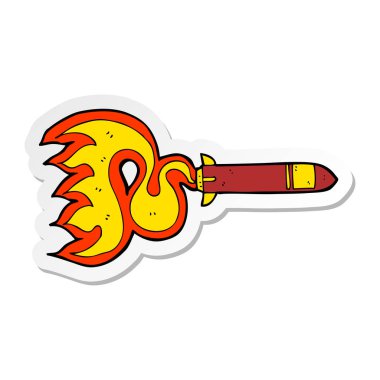 bir çizgi film füzenin etiket