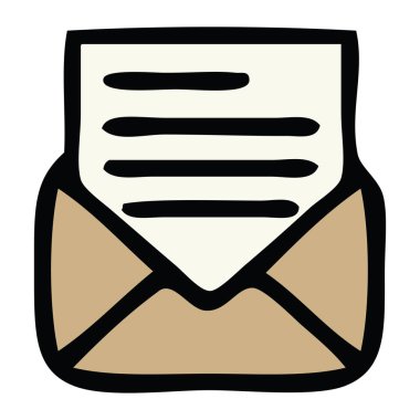 sevimli çizgi bir mektup ve zarf