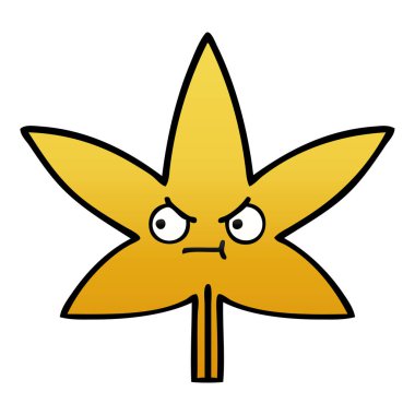 Degrade gölgeli karikatür sonbahar yaprak