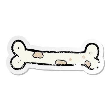 bir çizgi film kemiğin sıkıntılı etiket