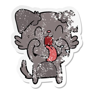 bir çizgi film nefes nefese köpek sıkıntılı etiket