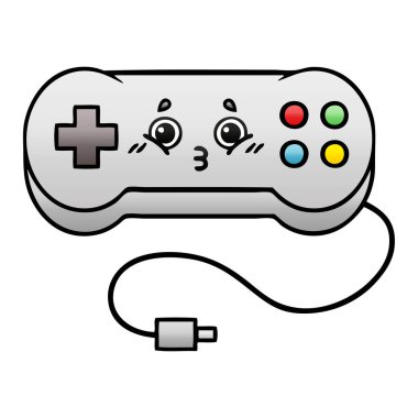 oyun kumandasının degrade gölgeli çizgi film