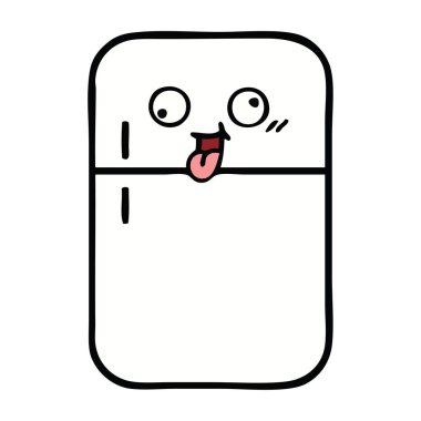 bir buzdolabı dondurucu sevimli çizgi