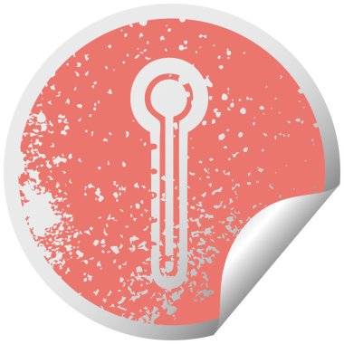 sıkıntılı dairesel peeling etiket sembolü cam termometre