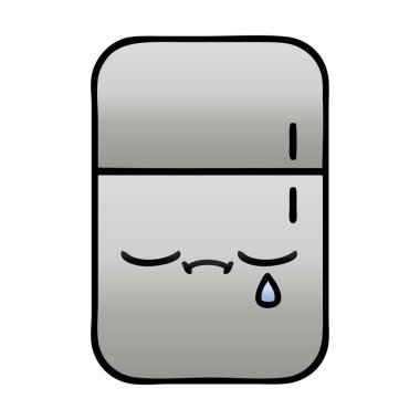 Degrade gölgeli karikatür buzdolabı derin dondurucu