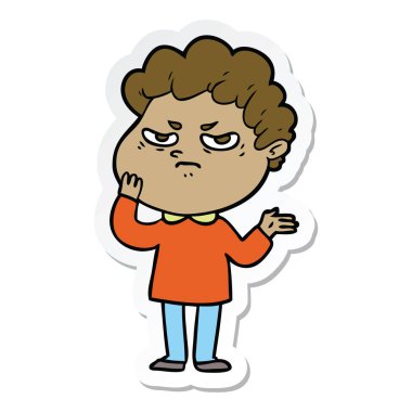 bir çizgi film kızgın adam etiketi